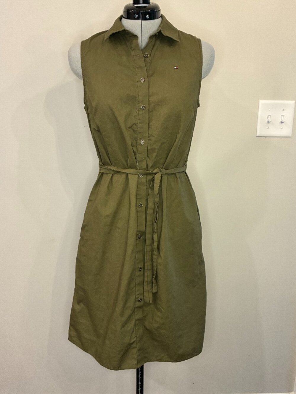 Tommy Hilfiger women's Dark Olive shirt dress in size 4.